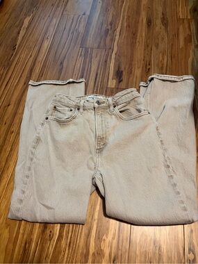 Abercrombie & Fitch “The 90s Relaxed Jean High Rise” Beige Extra Short Jeans
